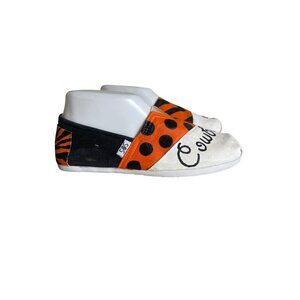 OSU Cowboys Orange Black Painted Canvas Slip On Flats Size 8 Oklahoma State SOS